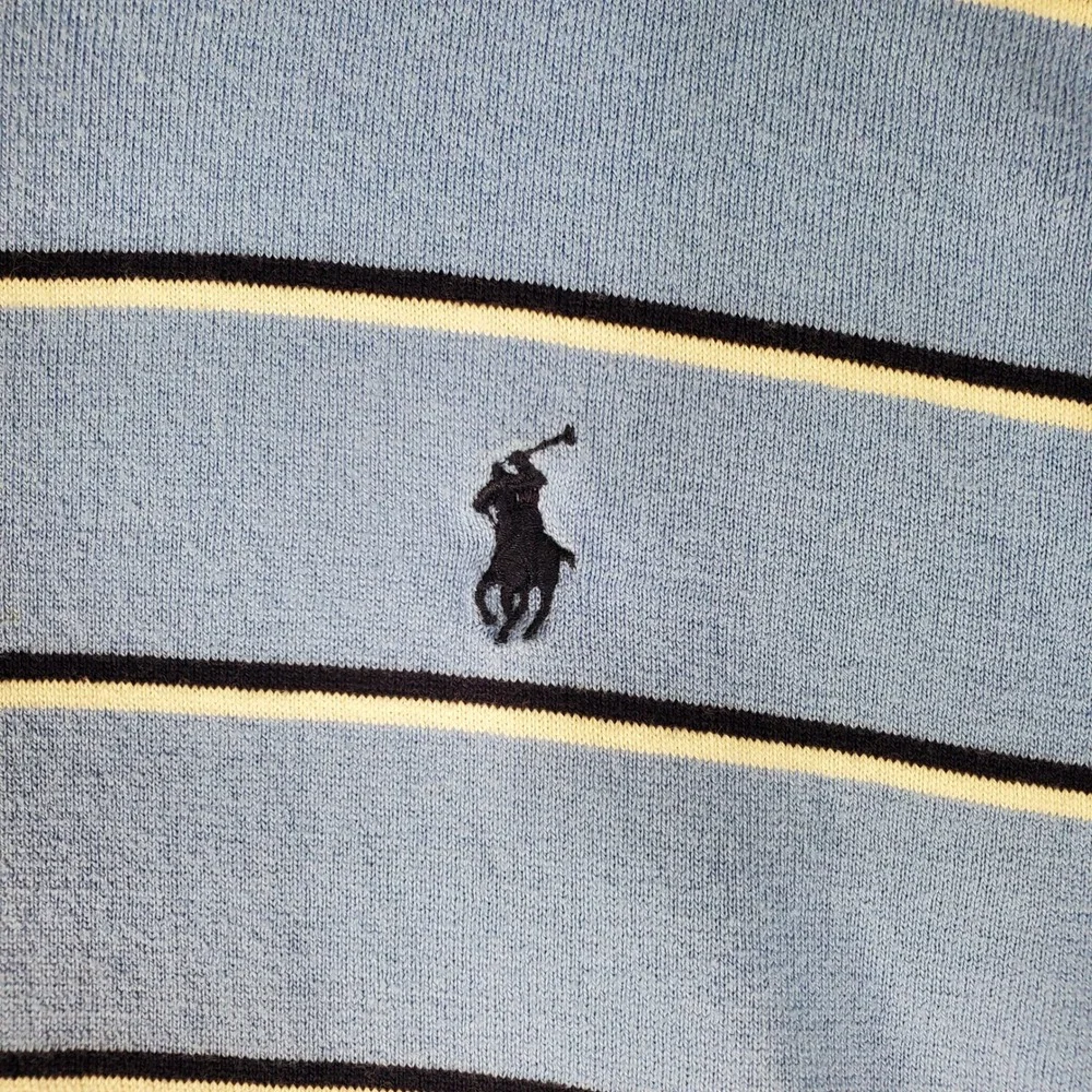 Polo Ralph Lauren Pima Cotton Striped Crewneck Sweater Mens Large Blue Navy